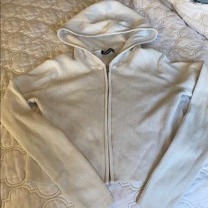 Brandy Melville ribbed zip-up hoodie